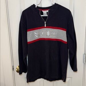 Talbots Navy Half Zip Pull Over